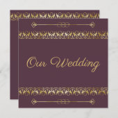 Luxury Gold Wedding Uitnodiging (Voorkant / Achterkant)