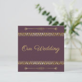 Luxury Gold Wedding Uitnodiging (Staand voorkant)