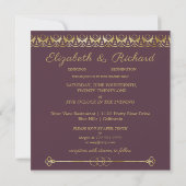 Luxury Gold Wedding Uitnodiging (Achterkant)
