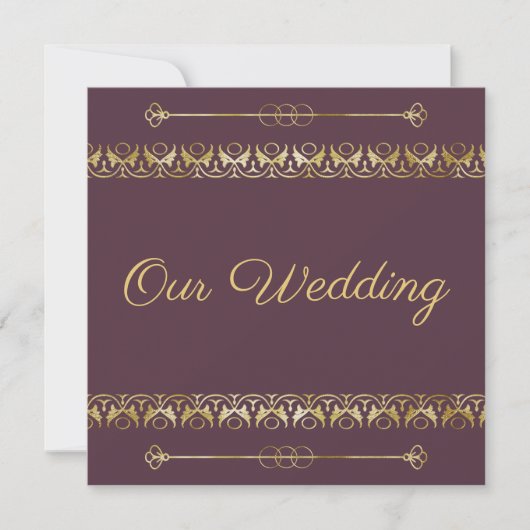 Luxury Gold Wedding Uitnodiging (Voorkant)