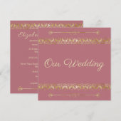 Luxury Gold Wedding Uitnodiging (Voorkant / Achterkant)