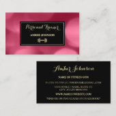 Luxury Gold Weight Pink Bokeh Personal Trainer Visitekaartje (Voorkant / Achterkant)