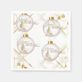 Luxury Gold & White Christmas Bauble Servet