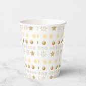 Luxury Gold & White Christmas Papieren Bekers (Links)