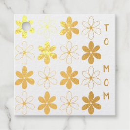 Luxury Gold White Daisy Flower Pattern Bedankjes Labels