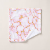 Luxury Gold White Marble Monogrammed Bad Handdoek (Wasdoekje)