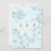 Luxury Gold White Marble Rings Wedding Uitnodiging (Achterkant)