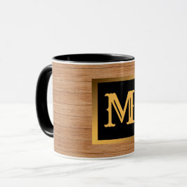 Luxury Gold Wood Modern Monogrammed Mok