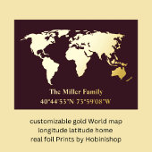 luxury gold world map longitude latitude home real folie afdrukken