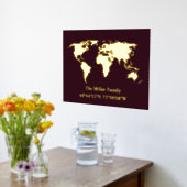 luxury gold world map longitude latitude home real folie afdrukken (Laag (Keuken))