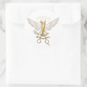 Luxury Golden Barber Scissors Eagle Wings Sticker (Tas)