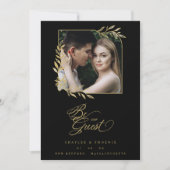 Luxury Golden Branches Frame Chic Photo Wedding (Voorkant)