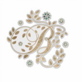 Luxury Golden Calligraphy Monogram met letter B Sticker (Voorkant)