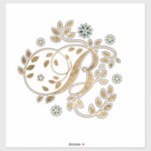 Luxury Golden Calligraphy Monogram met letter B Sticker (Vel)