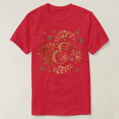Luxury Golden Calligraphy Monogram met letter E T-shirt (Design voorkant)