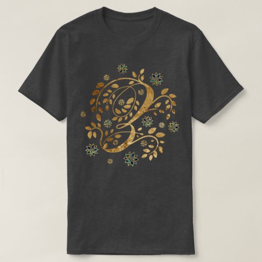 Luxury Golden Calligraphy Monogram met letter Z T-shirt (Design voorkant)