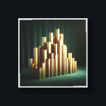 Luxury Golden Columns - Modern Geometric Gold Pill Canvas Afdruk<br><div class="desc">A striking architectural abstract featuring a cluster of sleek, rectangular golden pillars of varying heights. Set against a rich, moody emerald green velvet curtain, the high-gloss metallic finish creates a bold contrast of texture and light. This sophisticated piece embodies modern luxury and structural elegance. Perfect for executive offices, high-end hotel...</div>