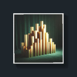 Luxury Golden Columns - Modern Geometric Gold Pill Canvas Afdruk<br><div class="desc">A striking architectural abstract featuring a cluster of sleek, rectangular golden pillars of varying heights. Set against a rich, moody emerald green velvet curtain, the high-gloss metallic finish creates a bold contrast of texture and light. This sophisticated piece embodies modern luxury and structural elegance. Perfect for executive offices, high-end hotel...</div>