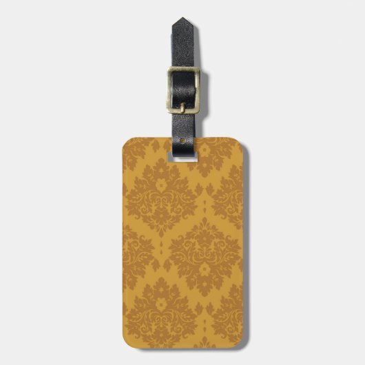 Luxury Golden Damask Bagagelabel (Voorkant verticaal)