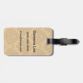 Luxury Golden Damask Bagagelabel (Achterkant horizontaal)