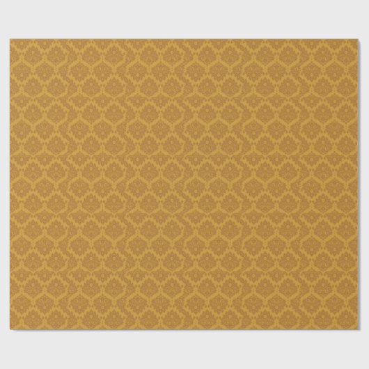 Luxury Golden Damask Cadeaupapier (Vlak)