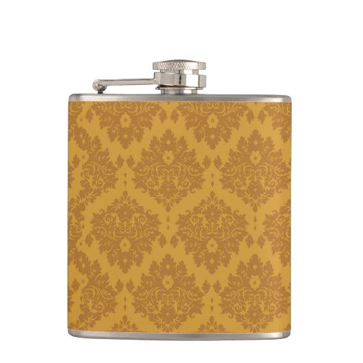 Luxury Golden Damask Heupfles (Voorkant)