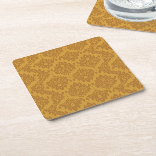 Luxury Golden Damask Kartonnen Onderzetters (Schuin)