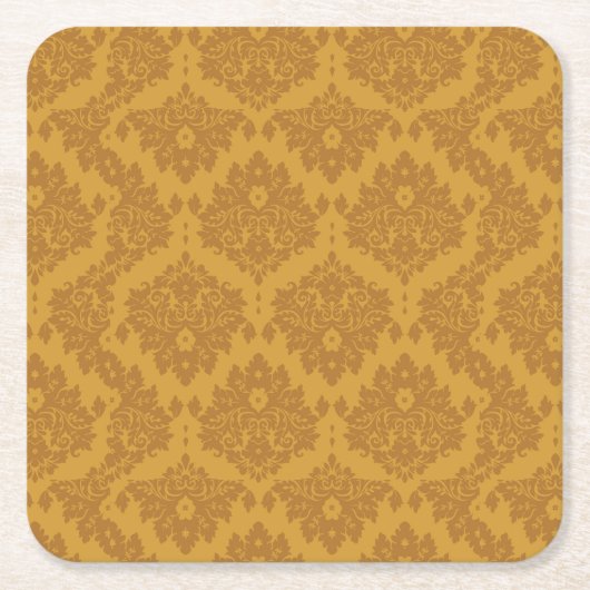 Luxury Golden Damask Kartonnen Onderzetters (Voorkant)
