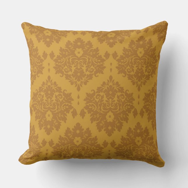 Luxury Golden Damask Kussen (Voorkant)