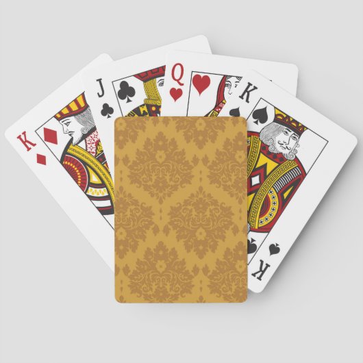 Luxury Golden Damask Pokerkaarten (Achterkant)