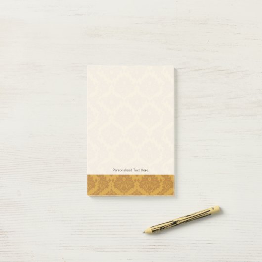 Luxury Golden Damask Post-it® Notes (Op bureau)