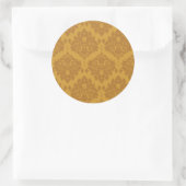 Luxury Golden Damask Ronde Sticker (Tas)