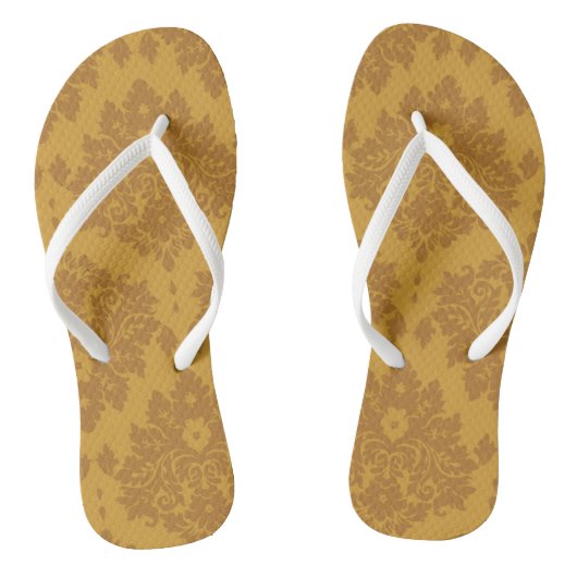 Luxury Golden Damask Teenslippers (Voetbed)