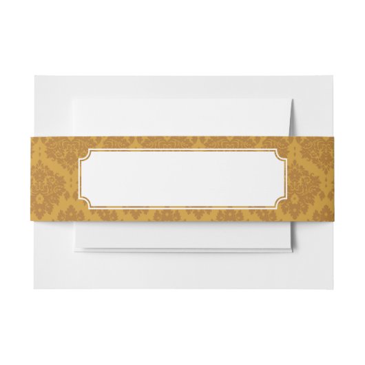 Luxury Golden Damask Uitnodigingen Wikkel (Voorkant Voorbeeld)