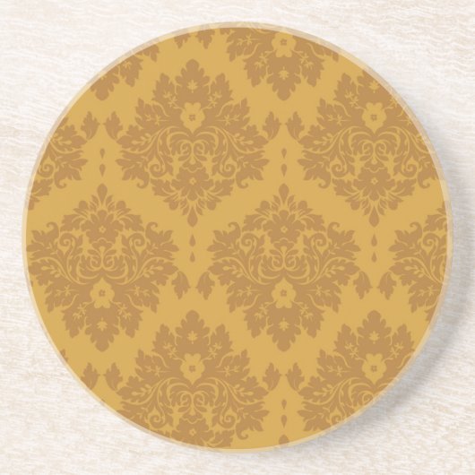 Luxury Golden Damask Zandsteen Onderzetter (Voorkant)
