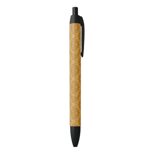 Luxury Golden Damask Zwarte Inkt Pen (Achterkant (Verticaal))