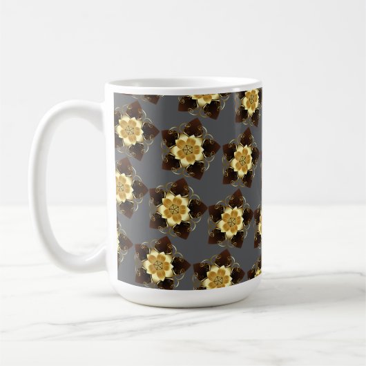 Luxury Golden Floral Mandala Ornamental Design Koffiemok (Links)