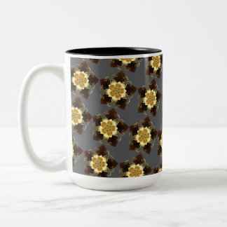 Luxury Golden Floral Mandala Ornamental Design Tweekleurige Koffiemok