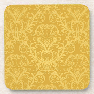 Luxury Golden Floral Wallpaper Drankjes Onderzetter