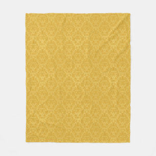 Luxury Golden Floral Wallpaper Fleece Deken