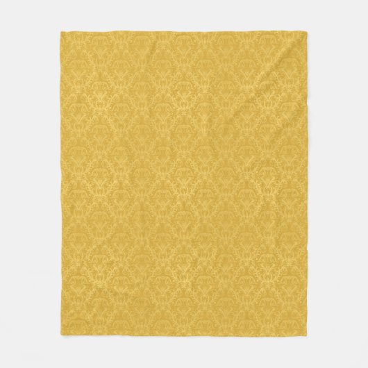 Luxury Golden Floral Wallpaper Fleece Deken (Voorkant)