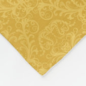 Luxury Golden Floral Wallpaper Fleece Deken (Hoek)