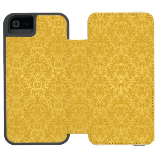Luxury Golden Floral Wallpaper Incipio iPhone Portemonnee Hoesje (Agenda Open)