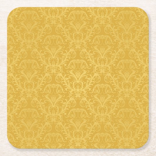 Luxury Golden Floral Wallpaper Kartonnen Onderzetters (Voorkant)