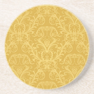 Luxury Golden Floral Wallpaper Zandsteen Onderzetter
