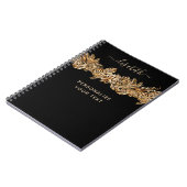 Luxury Golden Flowers Elegant Chic Classy Black Notitieboek (Linkerzijde)