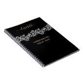 Luxury Golden Flowers Elegant Chic Classy Black Notitieboek (Rechterzijde)