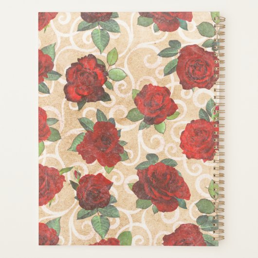 Luxury Golden Flowers Elegant Chic Classy Custom Planner (Achterkant)