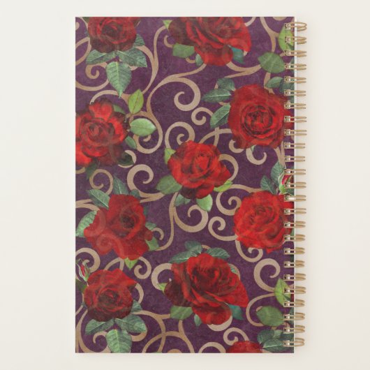 Luxury Golden Flowers Elegant Chic Classy Custom Planner (Achterkant)