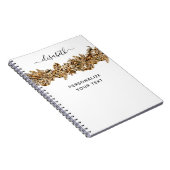 Luxury Golden Flowers Elegant Chic Classy White Notitieboek (Rechterzijde)